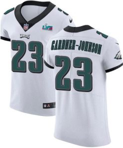 Philadelphia Eagles #23 C.J. Gardner-Johnson White Super Bowl LVII Patch Stitched NFL New Elite Jersey