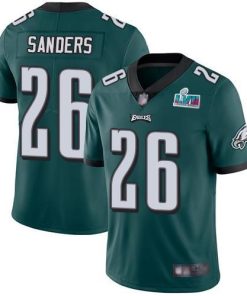 Philadelphia Eagles #26 Miles Sanders Green Team Color Super Bowl LVII Patch Stitched NFL Vapor Untouchable Limited Jersey