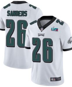 Philadelphia Eagles #26 Miles Sanders White Super Bowl LVII Patch Stitched NFL Vapor Untouchable Limited Jersey