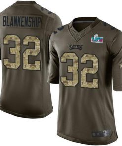 Philadelphia Eagles #32 Reed Blankenship Green Super Bowl LVII Patch Stitched NFL Limited 2015 Salute To Service Jersey