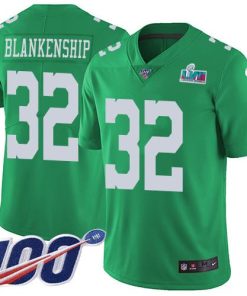 Philadelphia Eagles #32 Reed Blankenship Green Super Bowl LVII Patch Stitched NFL Limited Rush 100th Season Jersey