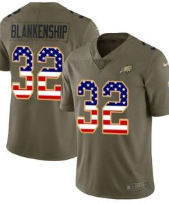 Philadelphia Eagles #32 Reed Blankenship Olive/USA Flag Stitched NFL Limited 2017 Salute To Service Jersey