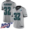 Philadelphia Eagles #32 Reed Blankenship Silver Super Bowl LVII Patch Stitched NFL Limited Inverted Legend 100th Season Jersey