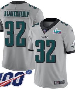 Philadelphia Eagles #32 Reed Blankenship Silver Super Bowl LVII Patch Stitched NFL Limited Inverted Legend 100th Season Jersey
