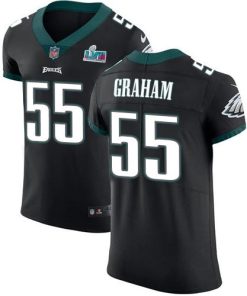 Philadelphia Eagles #55 Brandon Graham Black Super Bowl LVII Patch Alternate Stitched NFL Vapor Untouchable Elite Jersey