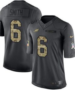 Philadelphia Eagles #6 DeVonta Smith Black Stitched NFL Limited 2016 Salute To Service Jersey