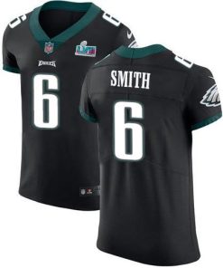 Philadelphia Eagles #6 DeVonta Smith Black Super Bowl LVII Patch Alternate Stitched NFL Vapor Untouchable Elite Jersey
