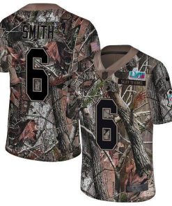 Philadelphia Eagles #6 DeVonta Smith Camo Super Bowl LVII Patch Stitched NFL Limited Rush Realtree Jersey