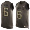 Philadelphia Eagles #6 DeVonta Smith Green Stitched NFL Limited Salute To Service Tank Top Jersey