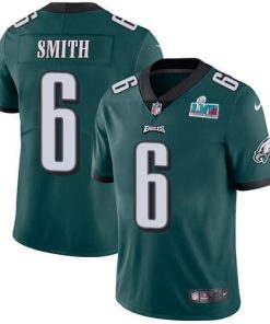 Philadelphia Eagles #6 DeVonta Smith Green Team Color Super Bowl LVII Patch Stitched NFL Vapor Untouchable Limited Jersey