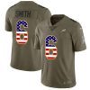 Philadelphia Eagles #6 DeVonta Smith Olive/USA Flag Stitched NFL Limited 2017 Salute To Service Jersey