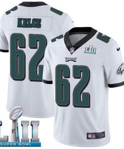 Philadelphia Eagles #62 Jason Kelce White Super Bowl LII Stitched NFL Vapor Untouchable Limited Jersey