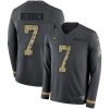 Philadelphia Eagles #7 Haason Reddick Anthracite Salute To Service Stitched NFL Limited Therma Long Sleeve Jersey