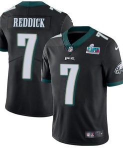 Philadelphia Eagles #7 Haason Reddick Black Alternate Super Bowl LVII Patch Stitched NFL Vapor Untouchable Limited Jersey