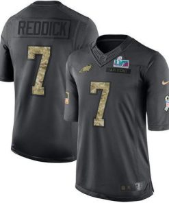 Philadelphia Eagles #7 Haason Reddick Black Super Bowl LVII Patch Stitched NFL Limited 2016 Salute To Service Jersey