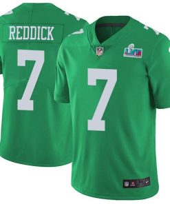 Philadelphia Eagles #7 Haason Reddick Green Super Bowl LVII Patch Stitched NFL Limited Rush Jersey