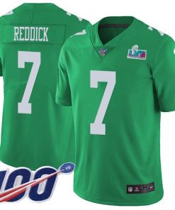 Philadelphia Eagles #7 Haason Reddick Green Super Bowl LVII Patch Stitched NFL Limited Rush 100th Season Jersey