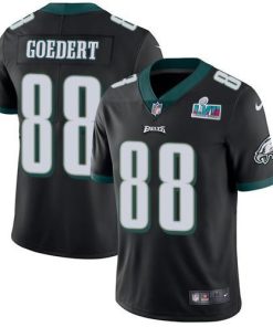 Philadelphia Eagles #88 Dallas Goedert Black Super Bowl LVII Patch Alternate Stitched NFL Vapor Untouchable Limited Jersey