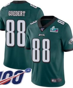 Philadelphia Eagles #88 Dallas Goedert Green Team Color Super Bowl LVII Patch Stitched NFL 100th Season Vapor Limited Jersey