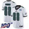 Philadelphia Eagles #88 Dallas Goedert White Super Bowl LVII Patch Stitched NFL 100th Season Vapor Limited Jersey