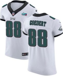 Philadelphia Eagles #88 Dallas Goedert White Super Bowl LVII Patch Stitched NFL New Elite Jersey