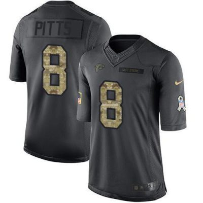 Nike Falcons #8 Kyle Pitts Black Stitched NFL Limited 2016 Salute To Service Jersey