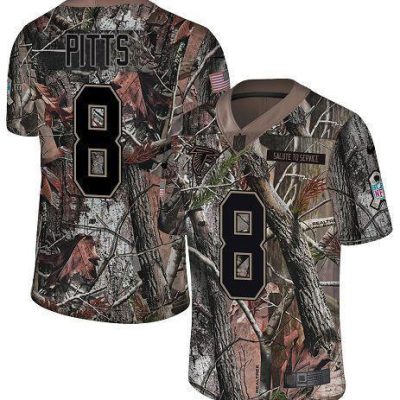 Nike Falcons #8 Kyle Pitts Camo Stitched NFL Limited Rush Realtree Jersey