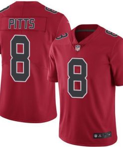 Nike Falcons #8 Kyle Pitts Red Stitched NFL Limited Rush Jersey
