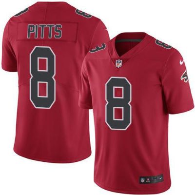 Nike Falcons #8 Kyle Pitts Red Stitched NFL Limited Rush Jersey