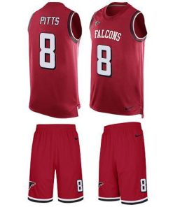 Nike Falcons #8 Kyle Pitts Red Team Color Stitched NFL Limited Tank Top Suit Jersey