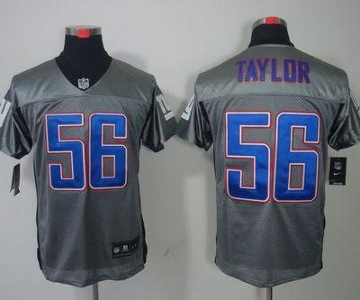 Nike Giants #56 Lawrence Taylor Grey Shadow Men's Stitched NFL Elite Jersey