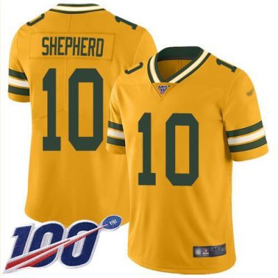 Nike Green Bay Packers #10 Darrius Shepherd Gold Stitched Limited Inverted Legend 100th Season Jersey