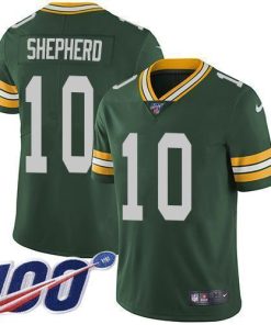 Nike Green Bay Packers #10 Darrius Shepherd Green Team Color Stitched 100th Season Vapor Untouchable Limited Jersey