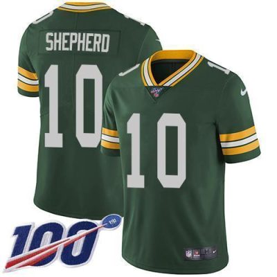 Nike Green Bay Packers #10 Darrius Shepherd Green Team Color Stitched 100th Season Vapor Untouchable Limited Jersey