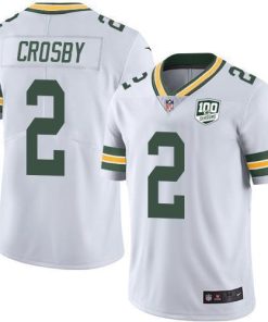 Nike Green Bay Packers #2 Mason Crosby White 100th Season Stitched Vapor Untouchable Limited Jersey