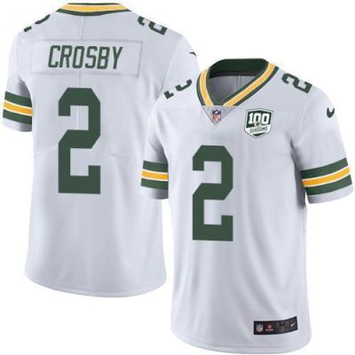 Nike Green Bay Packers #2 Mason Crosby White 100th Season Stitched Vapor Untouchable Limited Jersey
