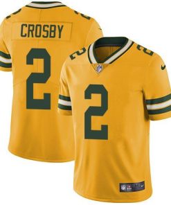 Nike Green Bay Packers #2 Mason Crosby Yellow Stitched Limited Rush Jersey