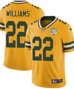 Nike Green Bay Packers #22 Dexter Williams Yellow 100th Season Stitched Limited Rush Jersey