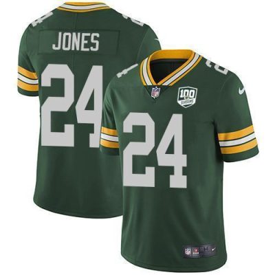 Nike Green Bay Packers #24 Josh Jones Green Team Color 100th Season Stitched Vapor Untouchable Limited Jersey