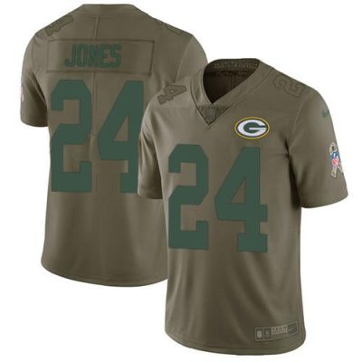 Nike Green Bay Packers #24 Josh Jones Olive Stitched Limited 2017 Salute To Service Jersey