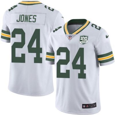 Nike Green Bay Packers #24 Josh Jones White 100th Season Stitched Vapor Untouchable Limited Jersey
