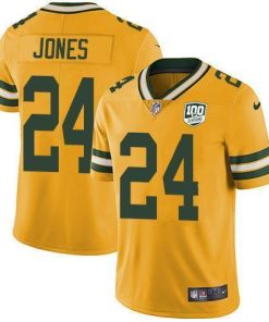 Nike Green Bay Packers #24 Josh Jones Yellow 100th Season Stitched Limited Rush Jersey