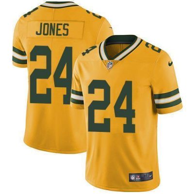 Nike Green Bay Packers #24 Josh Jones Yellow Stitched Limited Rush Jersey