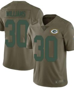 Nike Green Bay Packers #30 Jamaal Williams Olive Stitched Limited 2017 Salute To Service Jersey