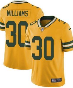 Nike Green Bay Packers #30 Jamaal Williams Yellow Stitched Limited Rush Jersey