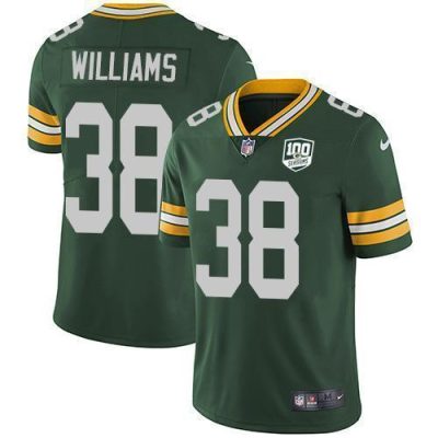Nike Green Bay Packers #38 Tramon Williams Green Team Color 100th Season Stitched Vapor Untouchable Limited Jersey