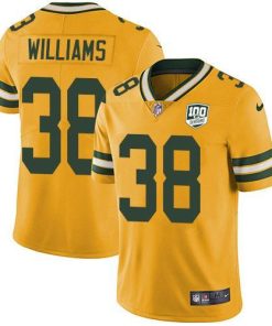 Nike Green Bay Packers #38 Tramon Williams Yellow 100th Season Stitched Limited Rush Jersey