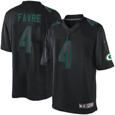 Nike Green Bay Packers #4 Brett Favre Black Stitched Impact Limited Jersey