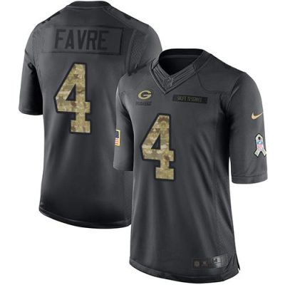 Nike Green Bay Packers #4 Brett Favre Black Stitched Limited 2016 Salute To Service Jersey