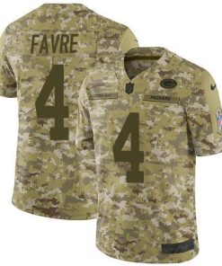 Nike Green Bay Packers #4 Brett Favre Camo Stitched Limited 2018 Salute To Service Jersey